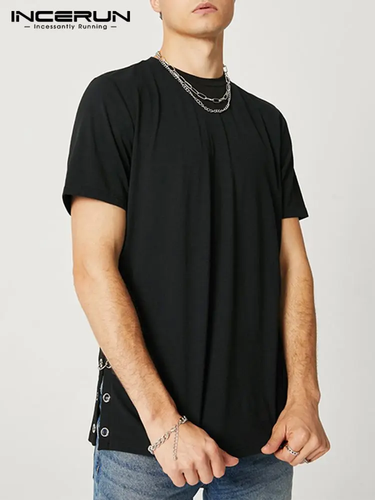 Модная мужская футболка INCERUN, однотонная, с круглым вырезом и коротким рукавом, с разрезом по бокам, мужская одежда 2022, уличная одежда, повсед...
Модная мужская футболка INCERUN, однотонная, с круглым вырезом и коротким рукавом, с разрезом по бокам, мужская одежда 2022, уличная одежда, повсед...