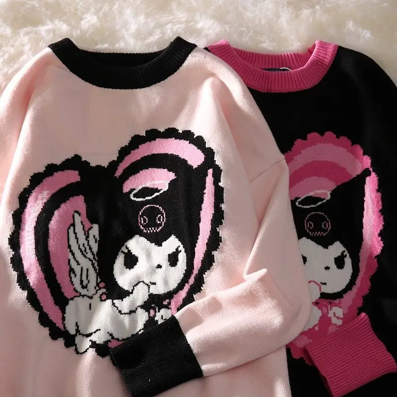 Sanrio Kuromi Cute Cartoon Sweater Women's Sweet Spring and Autumn Knitted Pullover Student Campus Style Sweater Knitwear
Sanrio Kuromi Cute Cartoon Sweater Women's Sweet Spring and Autumn Knitted Pullover Student Campus Style Sweater Knitwear