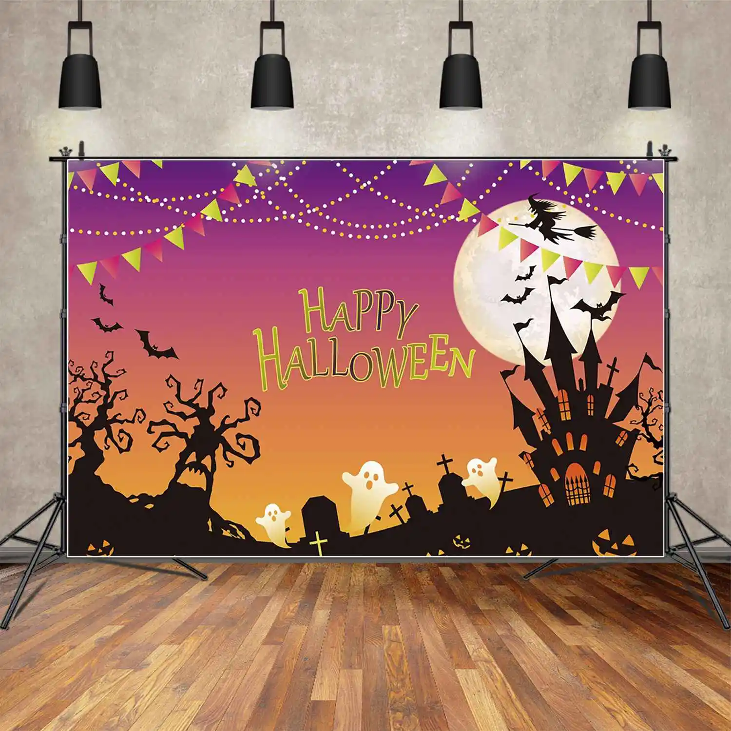MOON.QG Photo Backdrop Lantern Lights Flag Happy Halloween Party Banner Background Children's Castle Ghost Tombstone Bat Booth
MOON.QG Photo Backdrop Lantern Lights Flag Happy Halloween Party Banner Background Children's Castle Ghost Tombstone Bat Booth