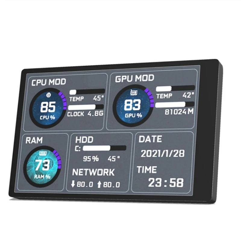 Computer Monitor For Mini ITX Case 3.5 Inch IPS TYPE-C Secondary Screen CPU GPU RAM HDD USB Display Freely AIDA64
Computer Monitor For Mini ITX Case 3.5 Inch IPS TYPE-C Secondary Screen CPU GPU RAM HDD USB Display Freely AIDA64