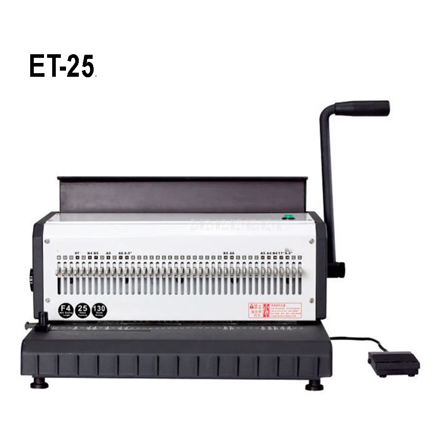 

ET-25 Manual Spiral Double Wire Binding Machine 40 Square Shape 4*4mm Punching Hole File Book A4 Paper Binder Puncher Machine