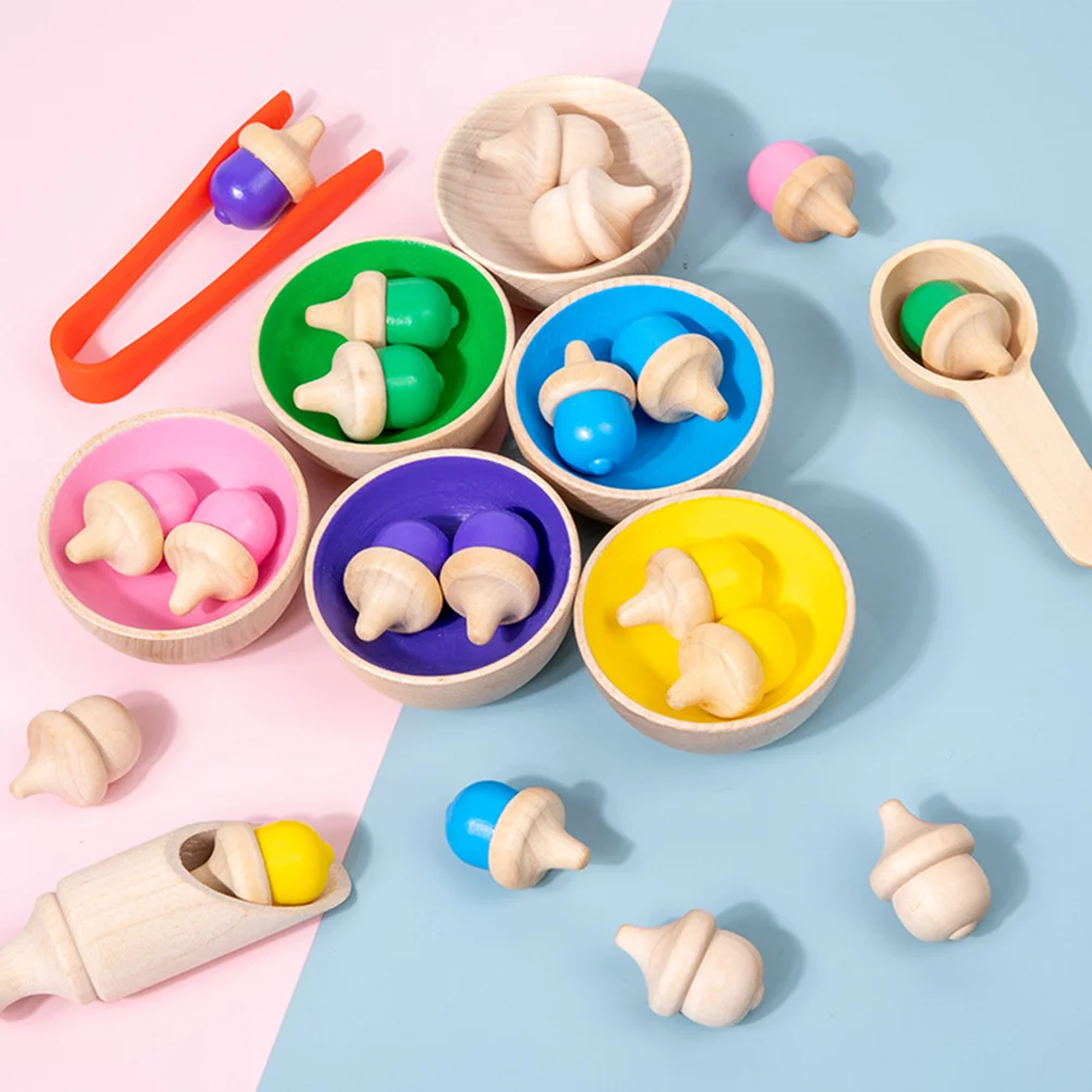 

Игрушки Монтессори, Разноцветные деревянные гироскопы, Подходящие Игрушки, чашки для сортировки, сенсорные игрушки, развивающие игрушки для детей