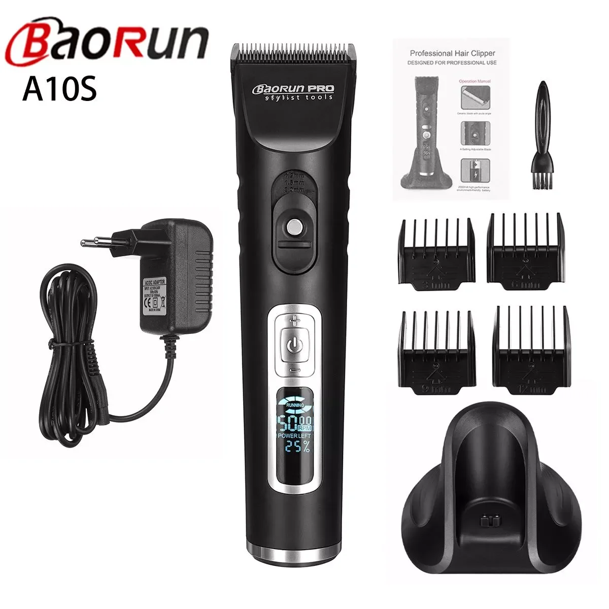 Baorun Professional Hair Timmer LCD Display Waterproof Low Noise Electric Hair Clipper Beard for men Barber Hair Cutting Machine
Baorun Professional Hair Timmer LCD Display Waterproof Low Noise Electric Hair Clipper Beard for men Barber Hair Cutting Machine