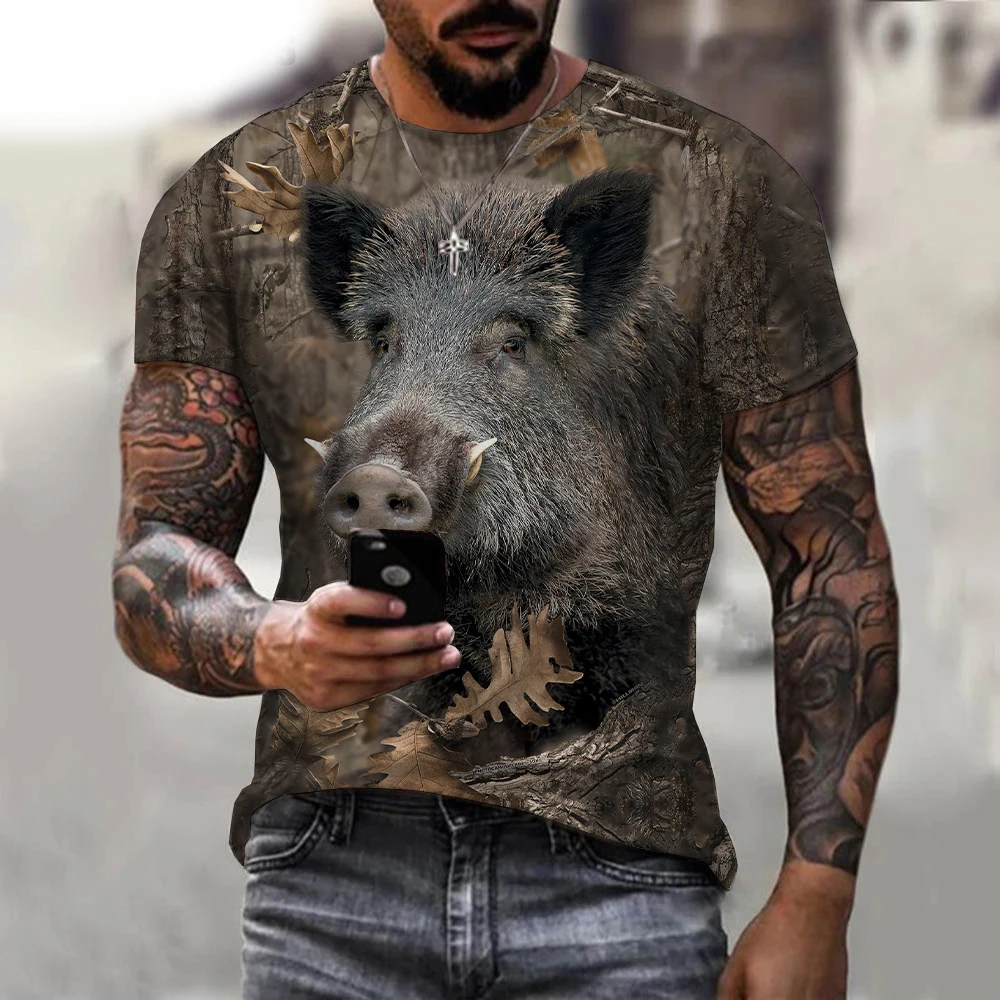 Men Women Summer Fashion Casual Camouflage Hunting Animals Wild Boar 3D T-shirt Short Sleeve Harajuku Streetwear Oversized Tops
Men Women Summer Fashion Casual Camouflage Hunting Animals Wild Boar 3D T-shirt Short Sleeve Harajuku Streetwear Oversized Tops