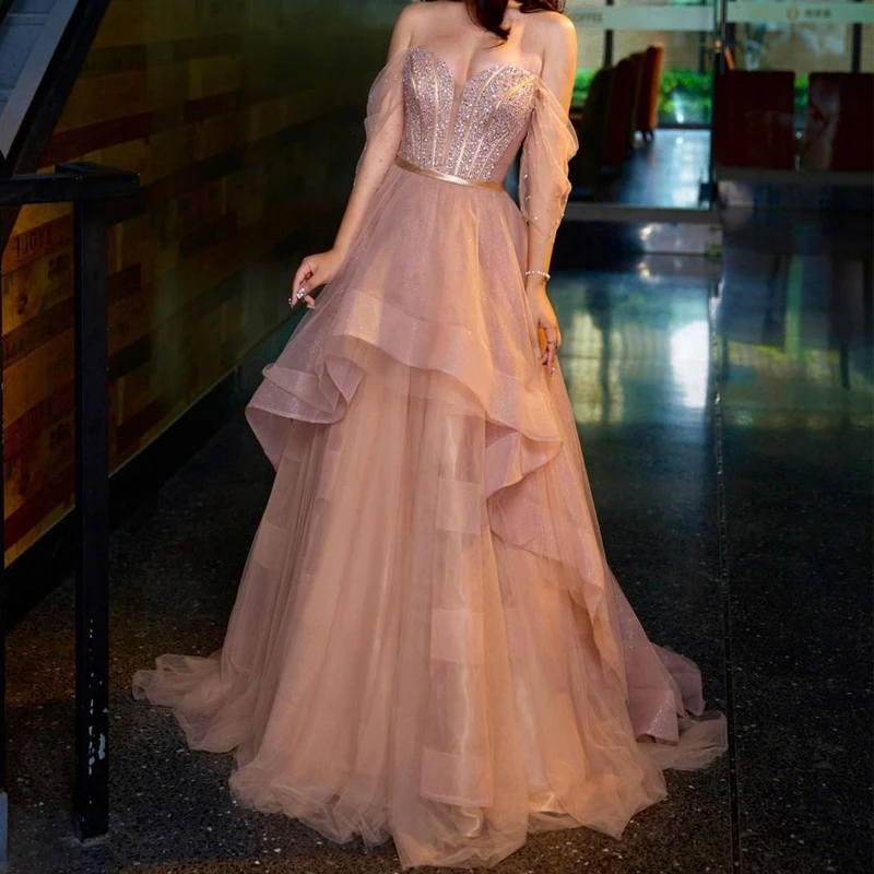 Elegant Off Shoulder Long Evening Dresses 2023 Luxury Dubai Beaded Champagne Formal Dress for Women Wedding Party
Elegant Off Shoulder Long Evening Dresses 2023 Luxury Dubai Beaded Champagne Formal Dress for Women Wedding Party