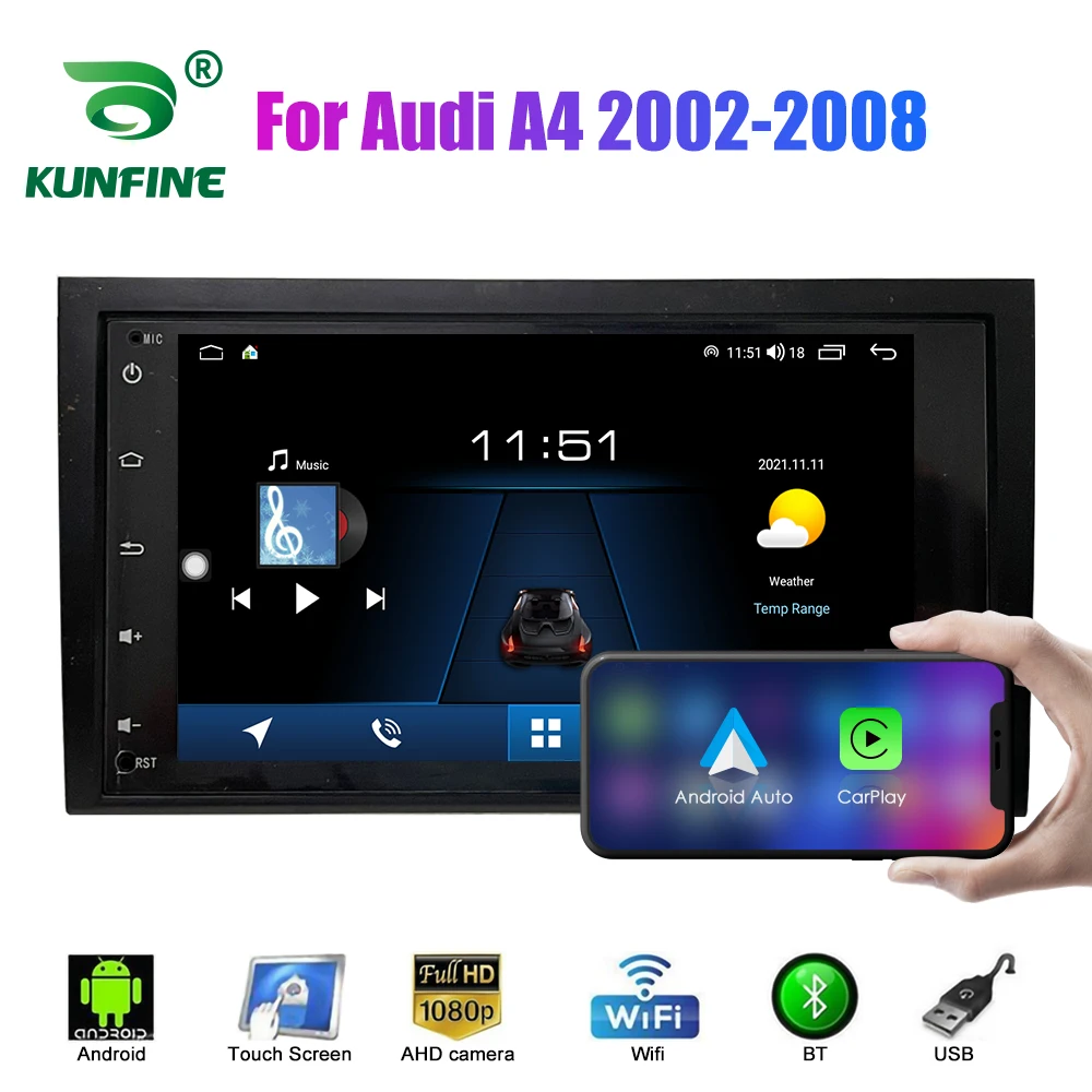 

Автомагнитола 2 Din Android для Audi A4 2002-2008, автомобильная стереосистема, мультимедийный видеоплеер, DVD-плеер, GPS-навигация для Carplay