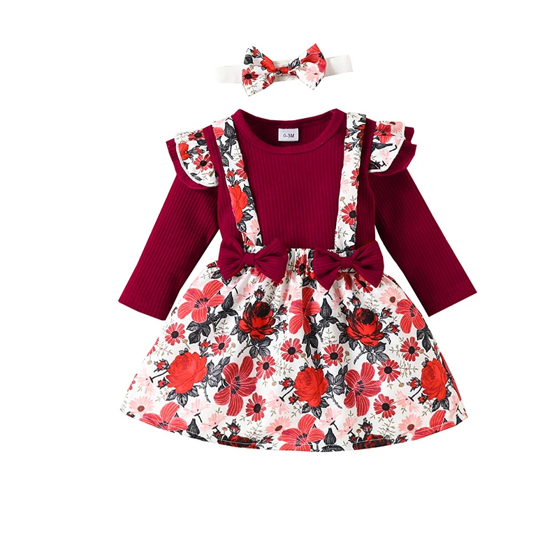 0-18M Newborn Baby Girls Knitted Clothes Chrismas Romper Long Sleeves Bodysuit Floral Print Ruffles Suspender Skirt Dress 3PCS
0-18M Newborn Baby Girls Knitted Clothes Chrismas Romper Long Sleeves Bodysuit Floral Print Ruffles Suspender Skirt Dress 3PCS