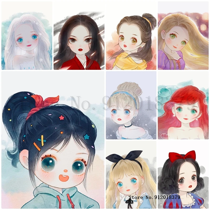 Watercolor Disney Women Collection 5D Diamond Painting Portrait Full Square Round Drill Mosaic Art Embroidery Cross Stitch Decor
Watercolor Disney Women Collection 5D Diamond Painting Portrait Full Square Round Drill Mosaic Art Embroidery Cross Stitch Decor