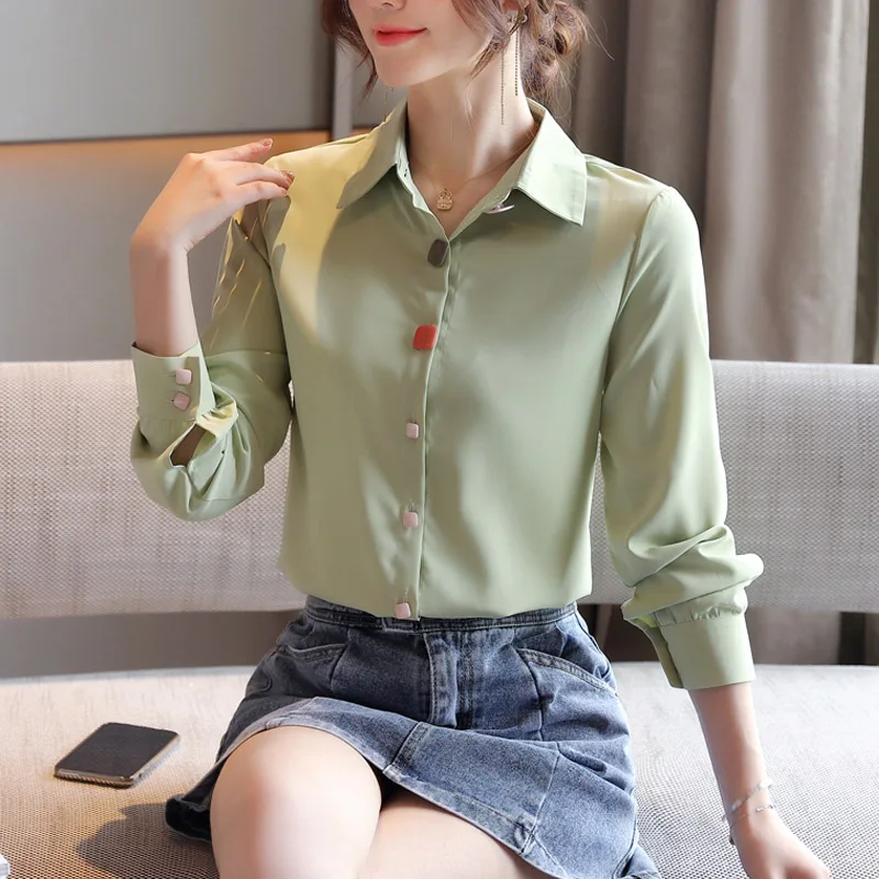 Casual chiffon shirt women blouse spring autumn long sleeve button lapel female tops fashion all-match basic shirt clothes
Casual chiffon shirt women blouse spring autumn long sleeve button lapel female tops fashion all-match basic shirt clothes