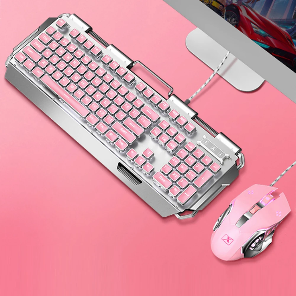USB Pink Wired Keyboard Mouse Set 104-key Mechanical Green Axis Keyboard Macro Programming Mice Support Ergonomics for PC Laptop
USB Pink Wired Keyboard Mouse Set 104-key Mechanical Green Axis Keyboard Macro Programming Mice Support Ergonomics for PC Laptop