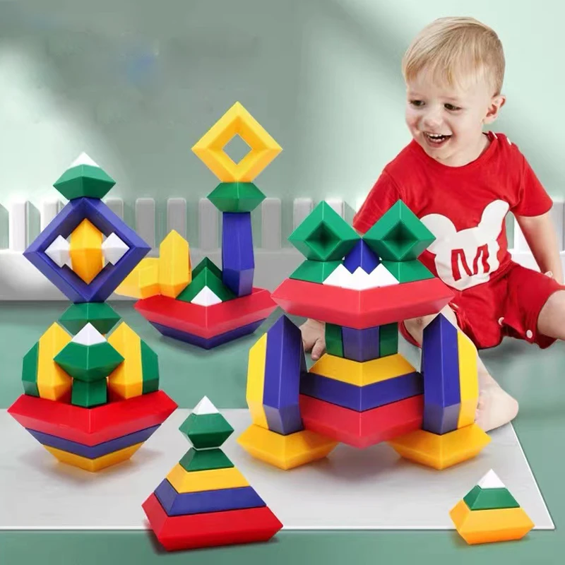 

Детский конструктор «Пирамида», Набор строительных блоков, 3D геометрия, космическая игра Монтессори, развивающие игрушки для детей, мальчиков и девочек