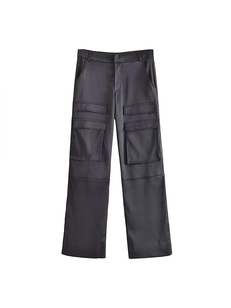 Women 2022 New Fashion Satin Texture Dungarees Pants Vintage High Waist Zipper Straight Pants Mujer Trousers
Women 2022 New Fashion Satin Texture Dungarees Pants Vintage High Waist Zipper Straight Pants Mujer Trousers