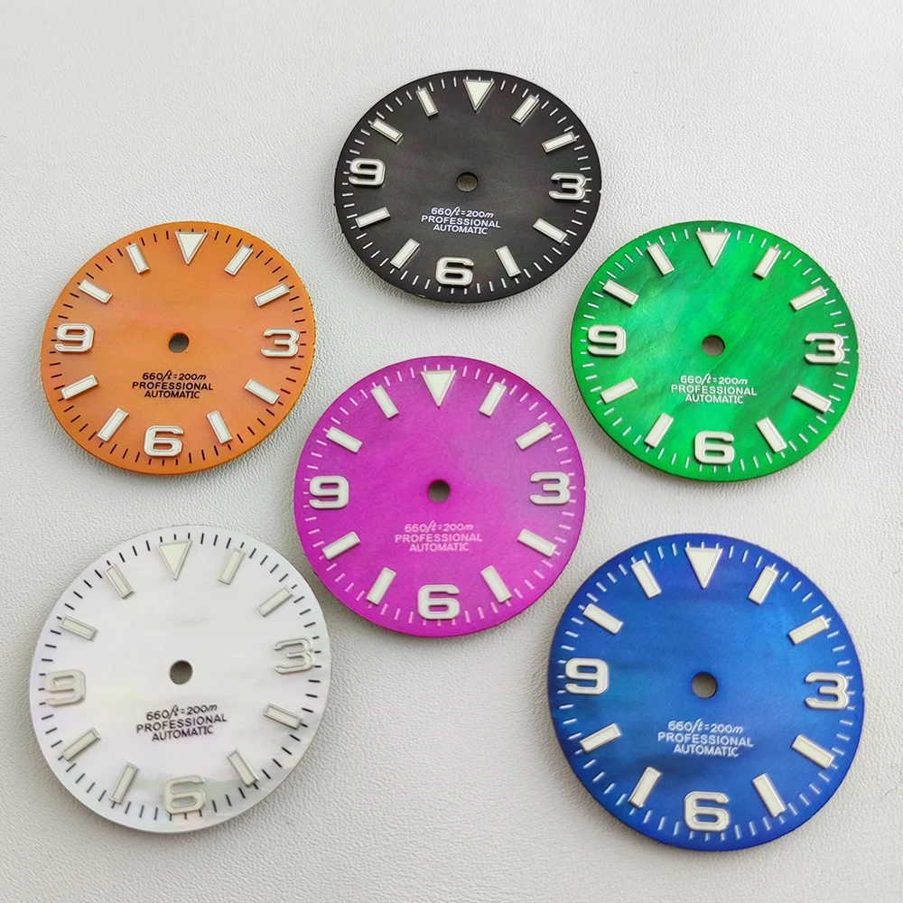 

28.5mm NH35 dial NH36 dial 369 Shell dial nh35 Watch Dial S Dial green Luminous Modified Dial for NH35 NH36 Automatic Movement