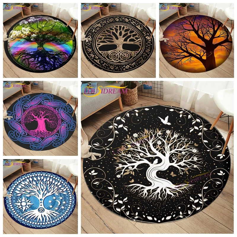 Floor Rug Tree of Life Rune Pattern Round Rug Tree of Life Rainbow Print Rug Living Room Round Mat Viking Round Rug Home Decor
Floor Rug Tree of Life Rune Pattern Round Rug Tree of Life Rainbow Print Rug Living Room Round Mat Viking Round Rug Home Decor
