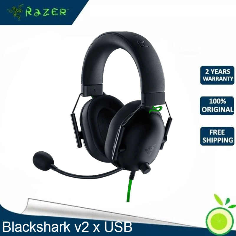 Проводная игровая гарнитура Razer Blackshark v2 x с USB-разъемом и микрофоном с шумоподавлением 
Проводная игровая гарнитура Razer Blackshark v2 x с USB-разъемом и микрофоном с шумоподавлением