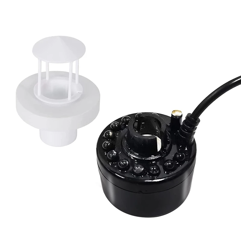 

Ultrasonic Mist Maker Fogger With Waterproof Frame 12 LED Light Flashes Bonsai Ornament Accessories US Plug