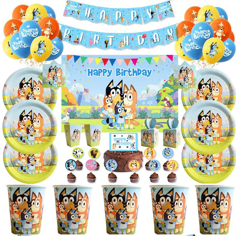 Hot Cartoon Blue Cute Dog Party Decor Disposable Tableware Kids Favor Baby Shower Birthday Supplie Plates Cups Popcorn boxes
Hot Cartoon Blue Cute Dog Party Decor Disposable Tableware Kids Favor Baby Shower Birthday Supplie Plates Cups Popcorn boxes