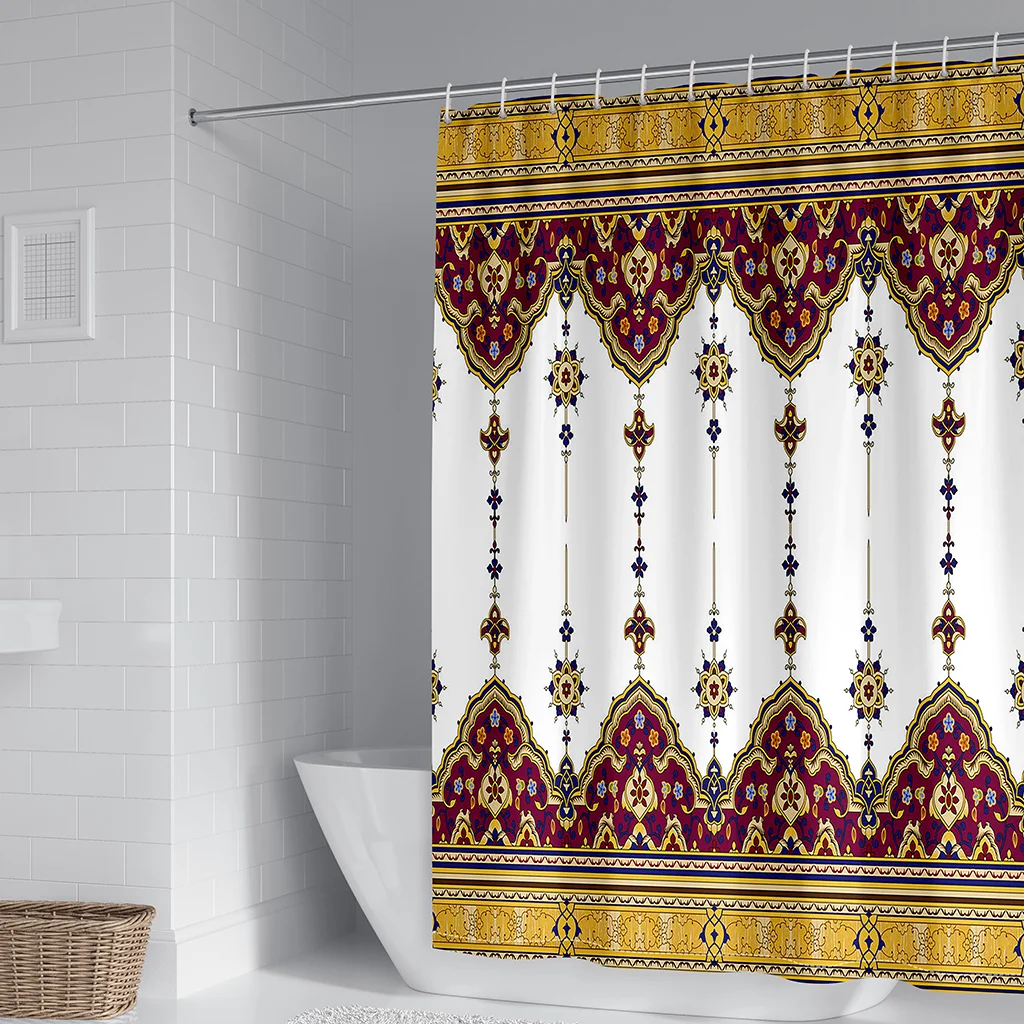 Luxury Boho Saba Telet Ethiopian Eritrean Polyester Waterproof Washable Bathroom Accessories Shower Curtains with12 PCS Hook 
Luxury Boho Saba Telet Ethiopian Eritrean Polyester Waterproof Washable Bathroom Accessories Shower Curtains with12 PCS Hook