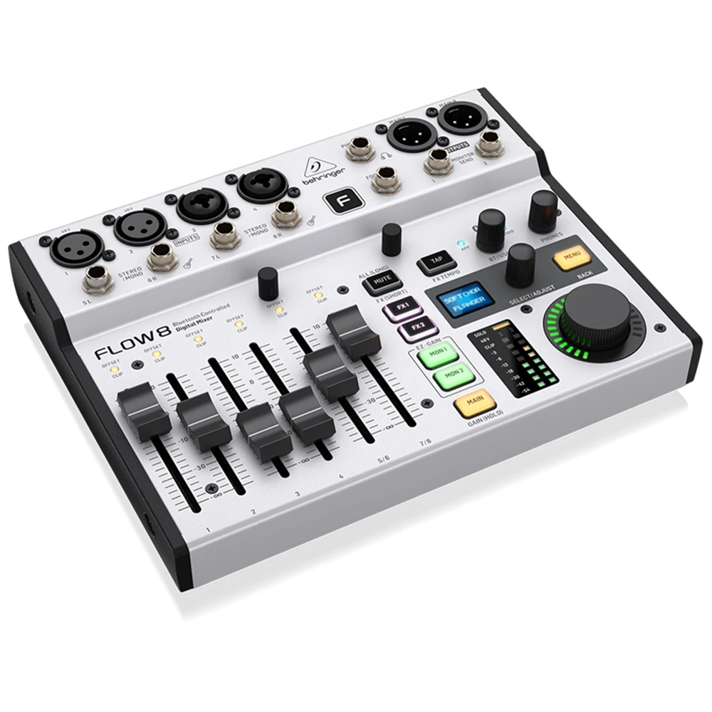 

BEHRINGER FLOW8 8-Input Digital Mixer with Bluetooth Audio and App Remote Control 2 FX Processors and USB/Audio Interface