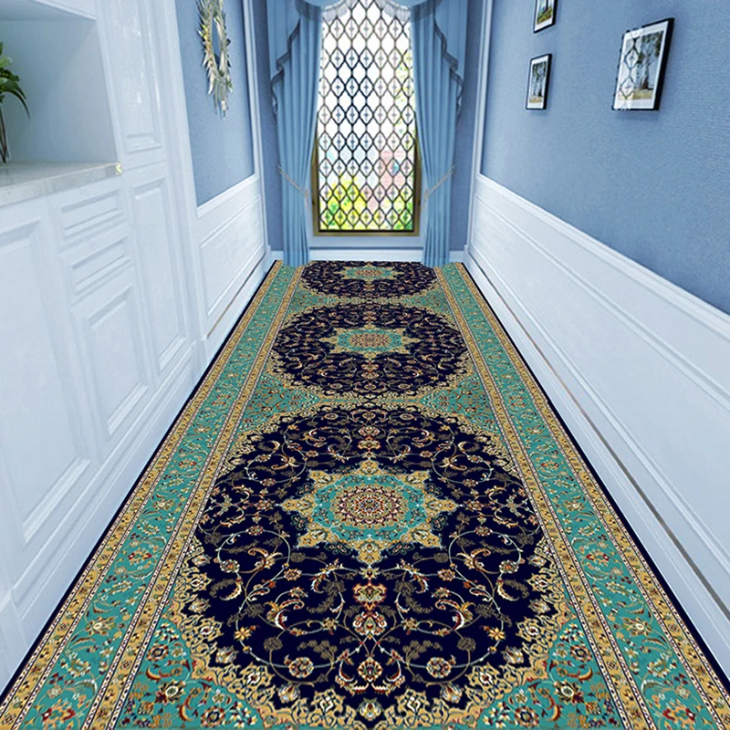 

Moroccan Style Floral Living Room Carpets Corridor Hallway Kitchen Rug Mat Floor Area Rug Flannel Non-Skid Modern Bed Room Rugs