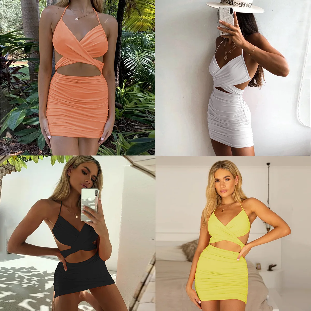2022 summer new Amazon cross border women's wear European and American sexy slim neck lace up Hip Wrap Dress
2022 summer new Amazon cross border women's wear European and American sexy slim neck lace up Hip Wrap Dress