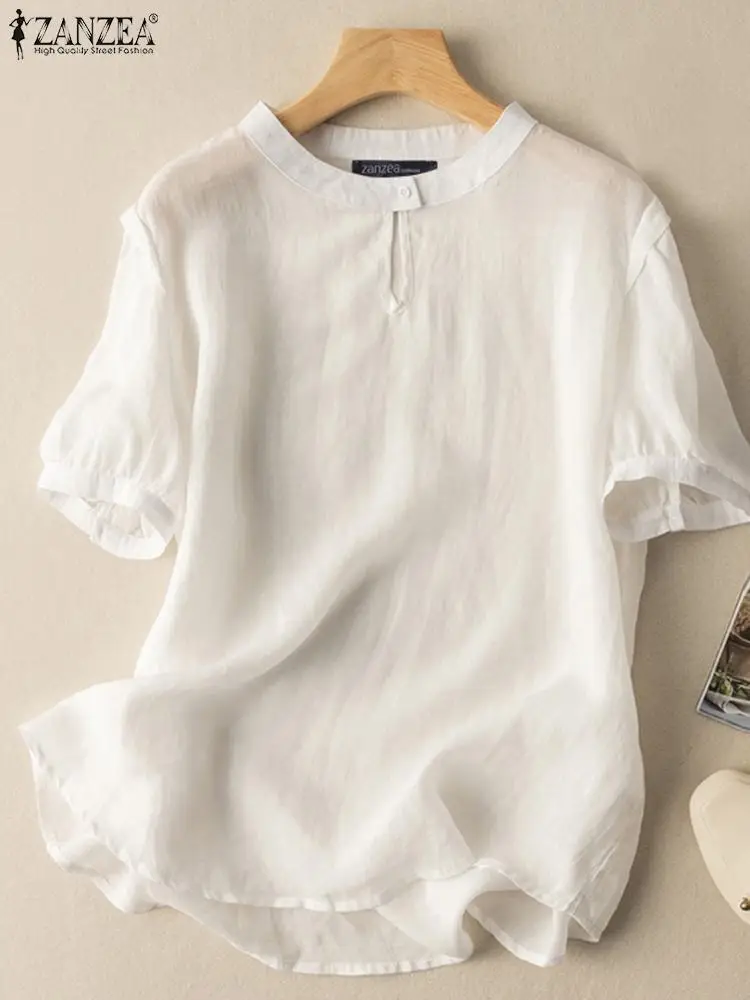 Women Casual Tunic Tops ZANZEA Summer Short Sleeve Blouse Vintage O Neck Solid Cotton Shirt Oversize Loose Work Blusas Chemise
Women Casual Tunic Tops ZANZEA Summer Short Sleeve Blouse Vintage O Neck Solid Cotton Shirt Oversize Loose Work Blusas Chemise