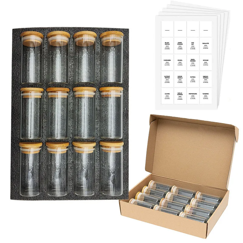 12Pcs Glass Spice Jars with Bamboo Lid, 200ml Airtight Round Spice Containers,Seasoning Jars with Labels for Spice Salt Sugar
12Pcs Glass Spice Jars with Bamboo Lid, 200ml Airtight Round Spice Containers,Seasoning Jars with Labels for Spice Salt Sugar