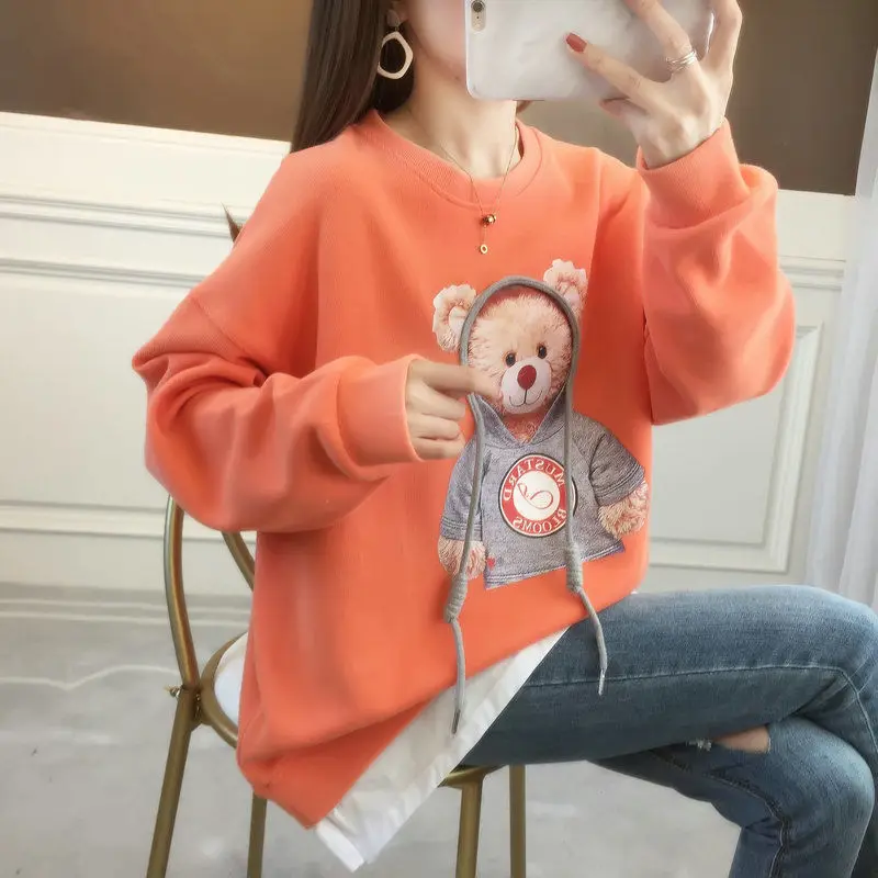 Spring And Autumn New Thin False Two-Piece Sweatshirt Women 2022 Hoodie Bear Top Pullover Loose Casual Hoodies Female Ropa Mujer
Spring And Autumn New Thin False Two-Piece Sweatshirt Women 2022 Hoodie Bear Top Pullover Loose Casual Hoodies Female Ropa Mujer