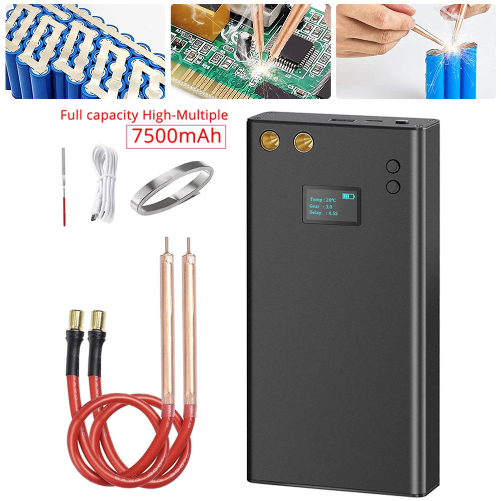 Adjustable Spot Welder Type-C Spot Welding Machine Nickel Sheet Spot Diy Hand Tool 7500/11000mA LCD Screen Spot Welding Machine
Adjustable Spot Welder Type-C Spot Welding Machine Nickel Sheet Spot Diy Hand Tool 7500/11000mA LCD Screen Spot Welding Machine