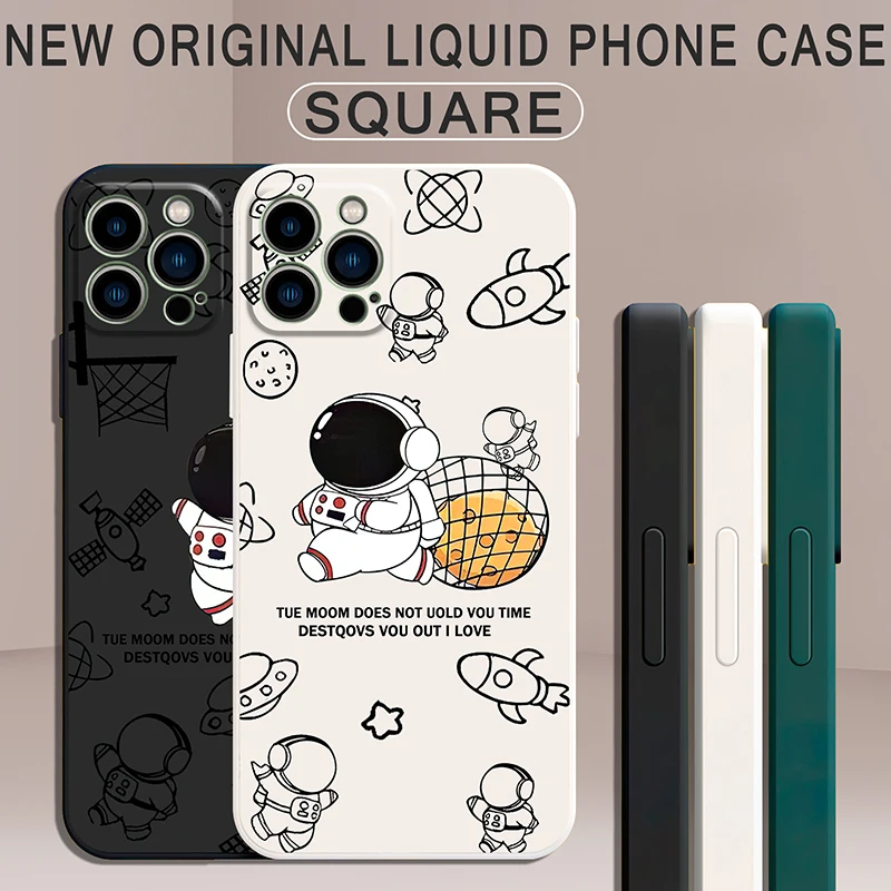 Creative Astronaut Phone Cases For iPhone 13 11 12 Pro Mini X XR XS Max Liquid Silicone Funda For 8 7 6s 6 Plus SE 2020 Capa
Creative Astronaut Phone Cases For iPhone 13 11 12 Pro Mini X XR XS Max Liquid Silicone Funda For 8 7 6s 6 Plus SE 2020 Capa