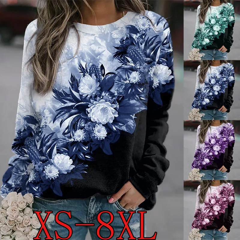 2022 Women's Tops Autumn Long Sleeve Loose Casual Fashion Pullover T-shirt Plus Size Women's Clothing XS-8XL
2022 Women's Tops Autumn Long Sleeve Loose Casual Fashion Pullover T-shirt Plus Size Women's Clothing XS-8XL