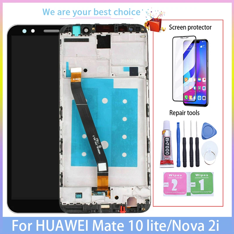 

5.9" AAA Quality Nova 2i For Huawei Mate 10 Lite LCD Display Touch Screen Digitizer Assembly With Frame Replacement RNE L01 L02