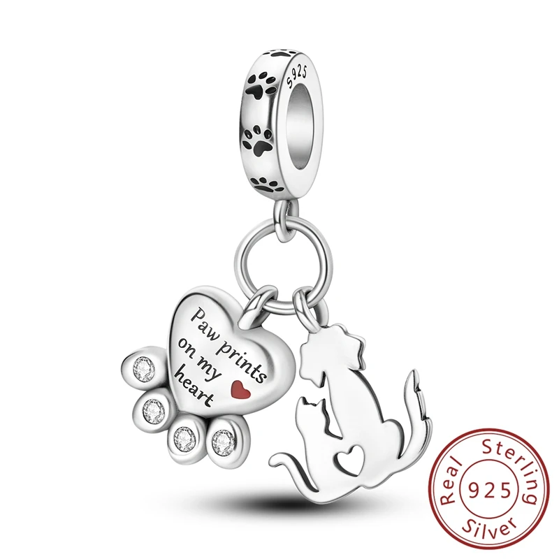 Cute S925 Sterling Silver Original Cat and Dog Claw Print Pendant Fit Pandora Bracelet Love Wear Party Exquisite Charm Gift
Cute S925 Sterling Silver Original Cat and Dog Claw Print Pendant Fit Pandora Bracelet Love Wear Party Exquisite Charm Gift