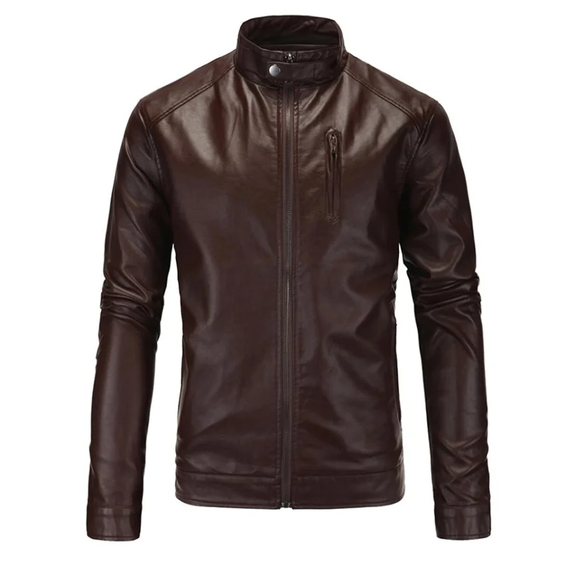 Mens Leather Jacket Slim Motorcycle Coat England Fashion Clothes Personalized Jaqueta De Couro Street Stand Collar Black
Mens Leather Jacket Slim Motorcycle Coat England Fashion Clothes Personalized Jaqueta De Couro Street Stand Collar Black
