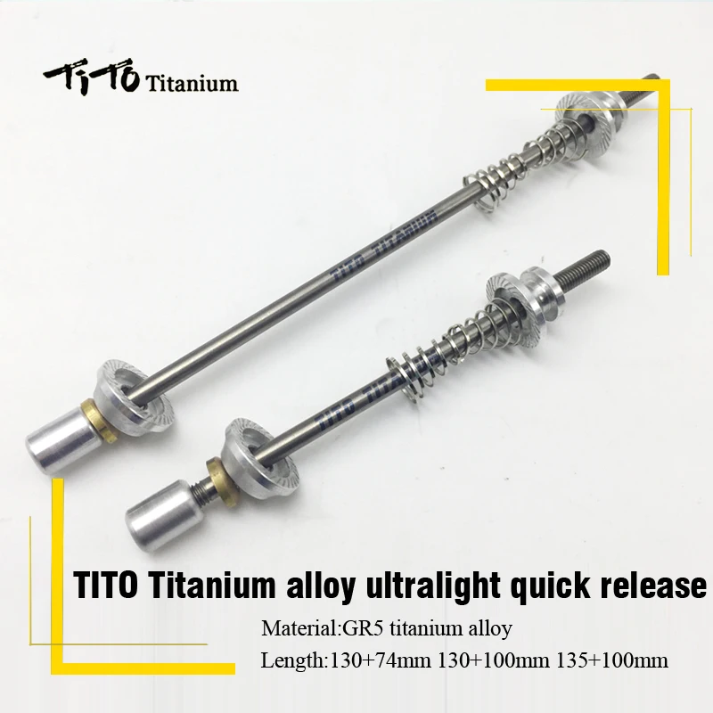 

TiTo 1 pair Quick Release titanium Ti Skewers Road Bike MTB wheels hub Mountain bicycle Lightest