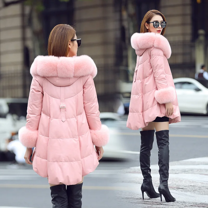 2023 100% Real Sheepskin Coat Female Winter Fox Fur Hooded Duck Down Jacket Women Clothes Korean Genuine Leather Down Coats 2500
2023 100% Real Sheepskin Coat Female Winter Fox Fur Hooded Duck Down Jacket Women Clothes Korean Genuine Leather Down Coats 2500