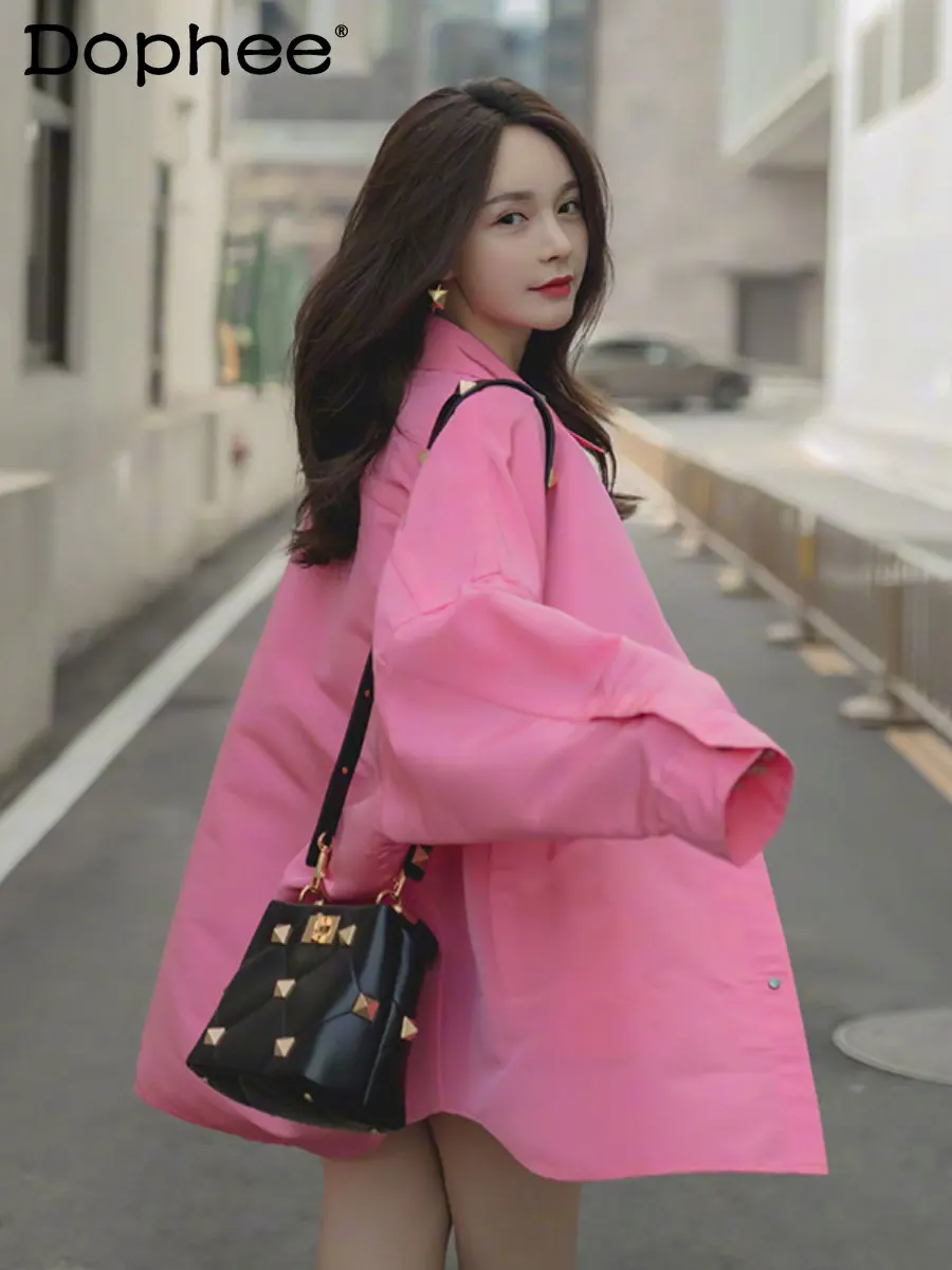 Sweet Pink Button Shirt Women Summer Autumn 2022 New French Style Temperament Polo Collar Loose Simple Long Sleeve Blusas Top
Sweet Pink Button Shirt Women Summer Autumn 2022 New French Style Temperament Polo Collar Loose Simple Long Sleeve Blusas Top