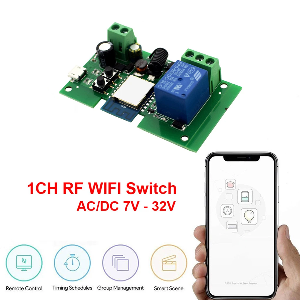 WIFI Module Relay Smart Switch Wireless RF 12V 32V Receiver Remote Control Timer Automation Channel Accessories
WIFI Module Relay Smart Switch Wireless RF 12V 32V Receiver Remote Control Timer Automation Channel Accessories