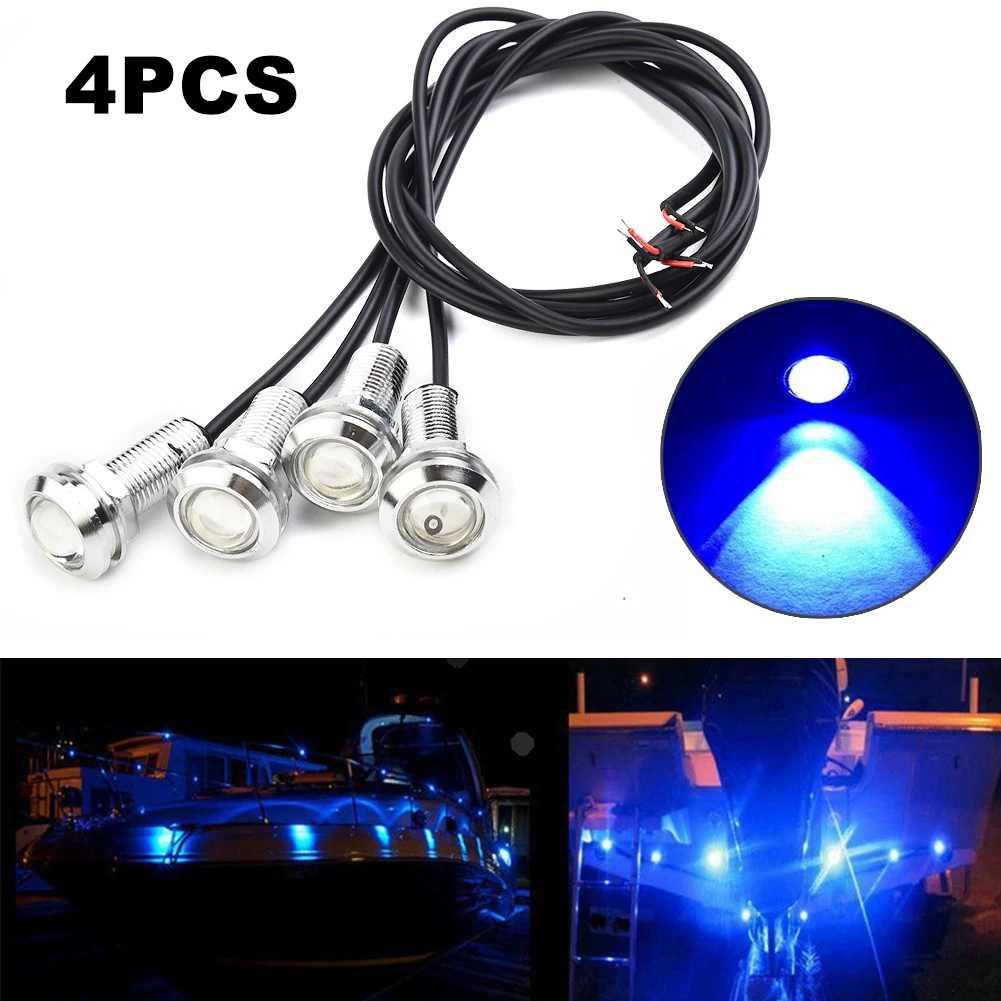 4Pcs 12V Marine Boat Transom LED Stern Light Round LED Tail Lamp Silver Waterproof Underwater Runner Side Marker Lights Blue
4Pcs 12V Marine Boat Transom LED Stern Light Round LED Tail Lamp Silver Waterproof Underwater Runner Side Marker Lights Blue