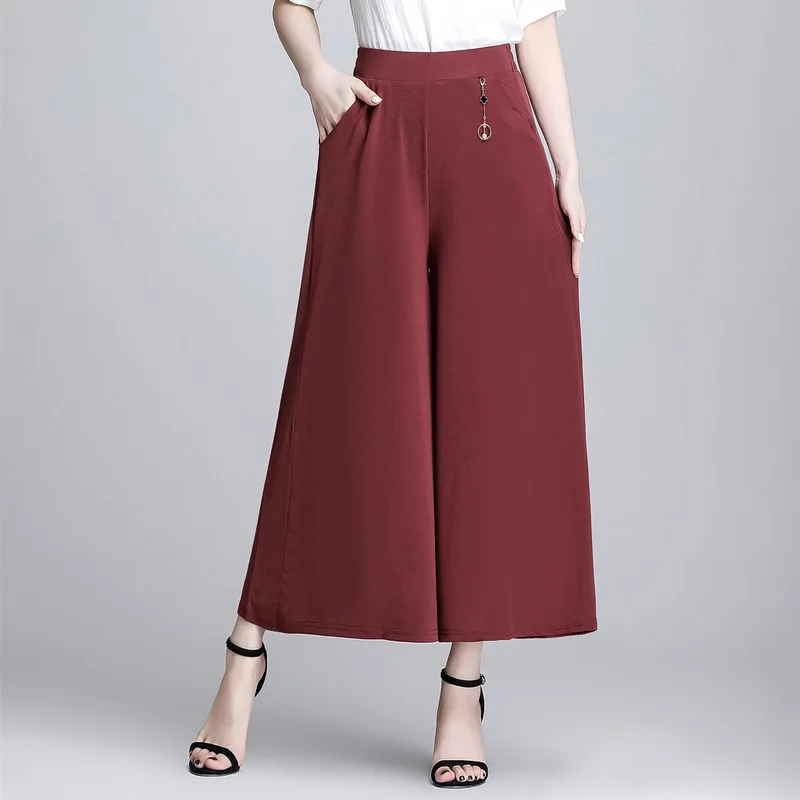 Summer Crop Loose Pants Women's Clothing Calf-Length Wide Leg Pants Skirt Sweatpants Women Elastic Waist Trousers Female
Summer Crop Loose Pants Women's Clothing Calf-Length Wide Leg Pants Skirt Sweatpants Women Elastic Waist Trousers Female