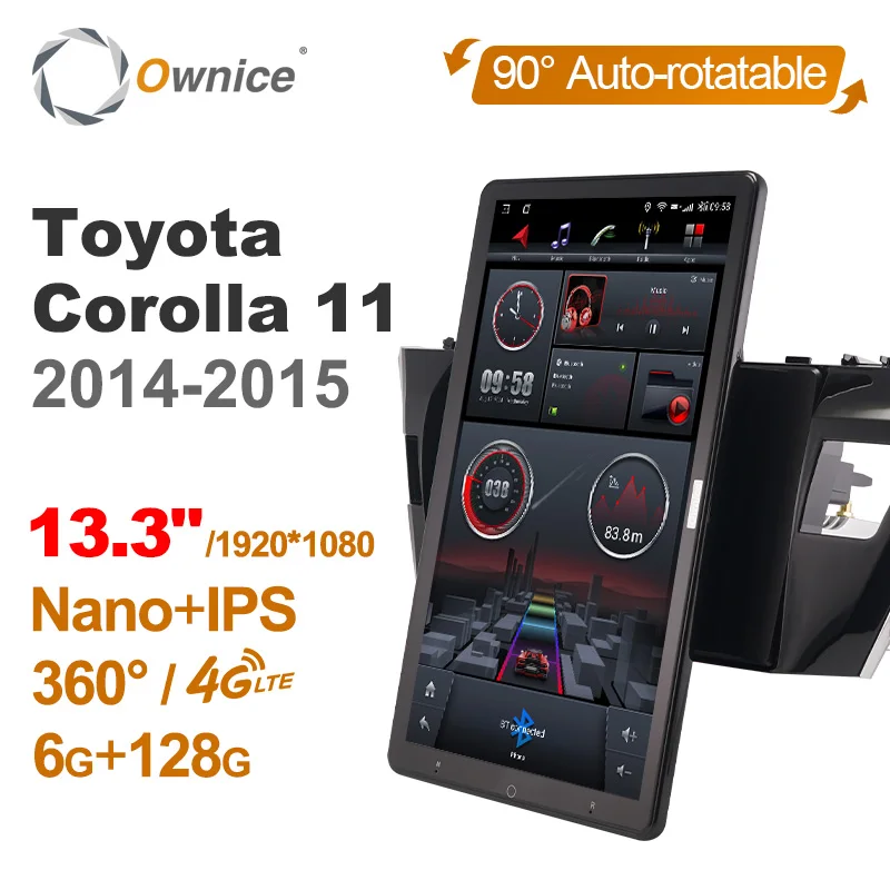 13,3 дюймов 1920*1080 Ownice Android 10,0 для Toyota Corolla 11 2013-2017 автомобильный радиоприемник Автомобильный мультимедийный аудио автоповоротный без DVD 
13,3 дюймов 1920*1080 Ownice Android 10,0 для Toyota Corolla 11 2013-2017 автомобильный радиоприемник Автомобильный мультимедийный аудио автоповоротный без DVD