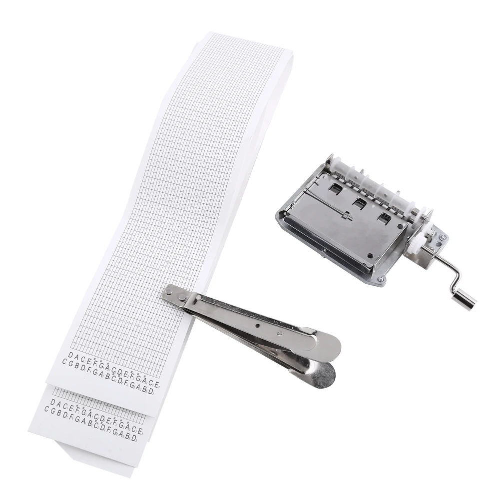 30-Note Hand Crank Tape Music Box Movement Part + Puncher+ 3 Strips DIY Your Songs DIY DIY DIY DIY
30-Note Hand Crank Tape Music Box Movement Part + Puncher+ 3 Strips DIY Your Songs DIY DIY DIY DIY