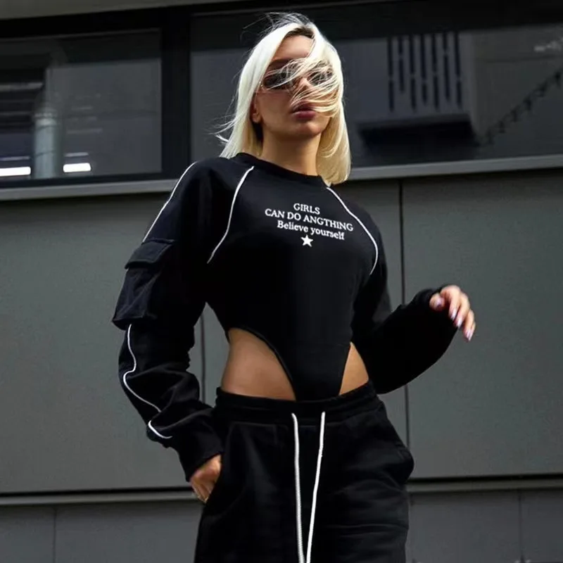 Autumn Streetwear Bodysuit Cargo Fashion Style Pocket Stitching Long Sleeve Loose Jumpsuit Women Punk Gothic Rompers Sweatshirts
Autumn Streetwear Bodysuit Cargo Fashion Style Pocket Stitching Long Sleeve Loose Jumpsuit Women Punk Gothic Rompers Sweatshirts