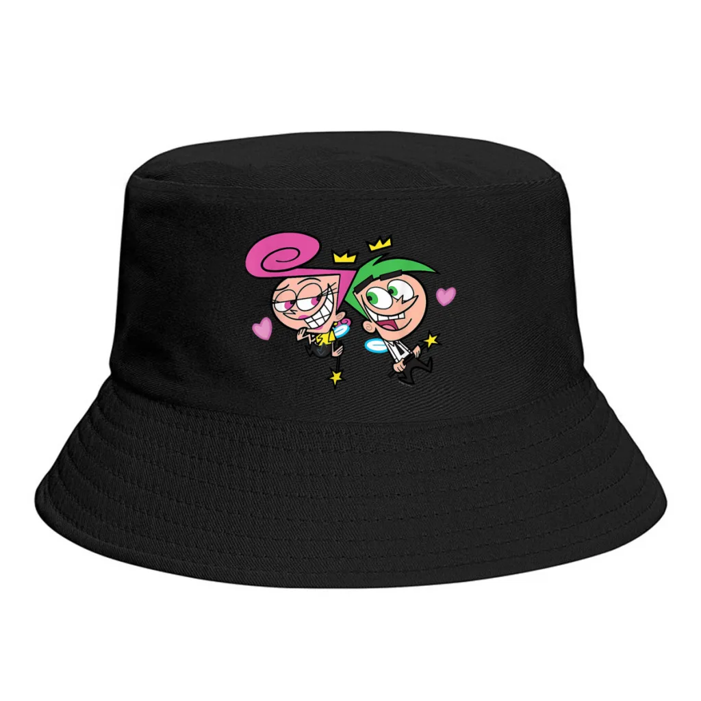 

New Unisex Polyester Cosmo And Wanda Bucket Hat Women Summer Sunscreen Sun Hat The Fairly Odd Parents Men Outdoor Fisherman Hats
