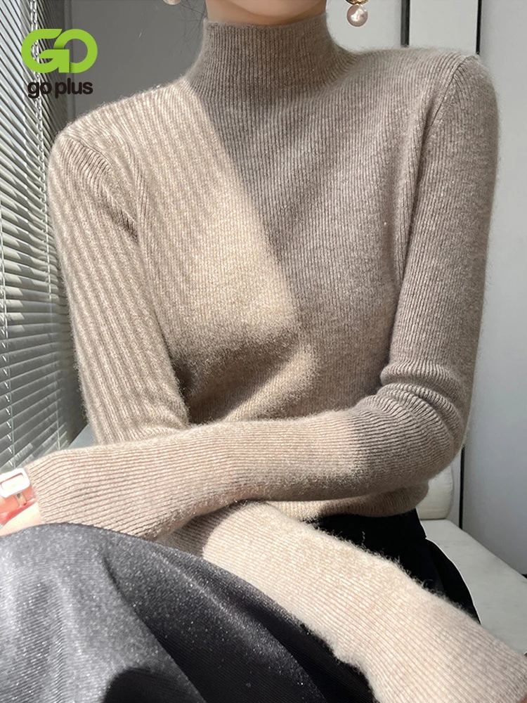 GOPLUS Half Turtleneck Solid Knit Sweater for Women Slim Fit Knitted Harajuku Autumn Winter Pullover sueter mujer invierno 2022
GOPLUS Half Turtleneck Solid Knit Sweater for Women Slim Fit Knitted Harajuku Autumn Winter Pullover sueter mujer invierno 2022