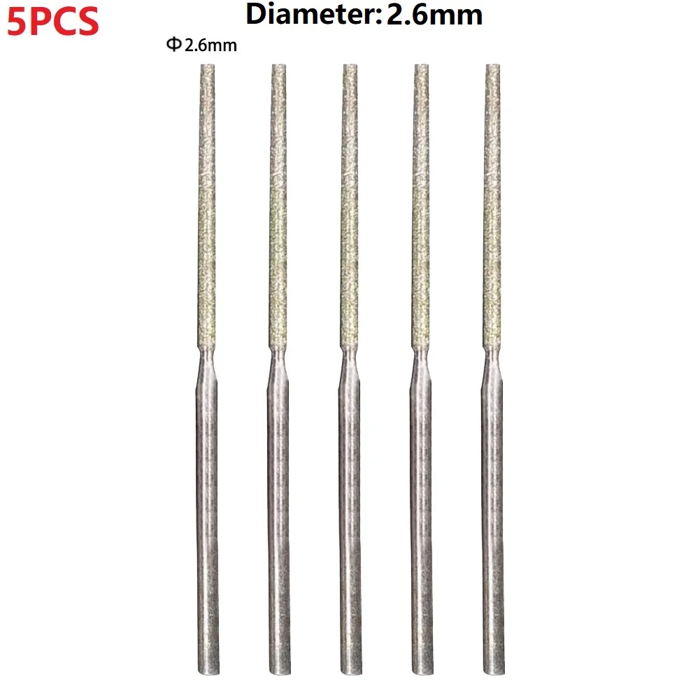 5Pcs 60mm Mini Diamond Burrs Drill Bit 1.2/1.5/1.8/2.1/2.6mm Cylindrical Ball Nose Punching Needle For Cutting Engraving
5Pcs 60mm Mini Diamond Burrs Drill Bit 1.2/1.5/1.8/2.1/2.6mm Cylindrical Ball Nose Punching Needle For Cutting Engraving