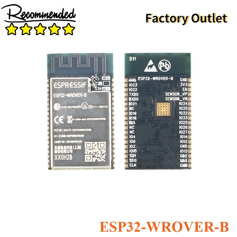 ESP32-WROVER-B WiFi Wireless Module ESP32-WROVER 4MB 8MB 16MB Flash Memory ESP32 Bluetooth-compatible Dual-core IoT Antenna
ESP32-WROVER-B WiFi Wireless Module ESP32-WROVER 4MB 8MB 16MB Flash Memory ESP32 Bluetooth-compatible Dual-core IoT Antenna