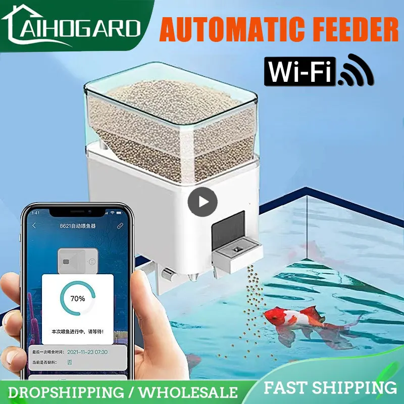 Automatic Aquarium Fish Tank Feeder Timing/Wifi Wireless Smart Phone App Intelligent Speaker Voice Remote Control Fish Feeding
Automatic Aquarium Fish Tank Feeder Timing/Wifi Wireless Smart Phone App Intelligent Speaker Voice Remote Control Fish Feeding