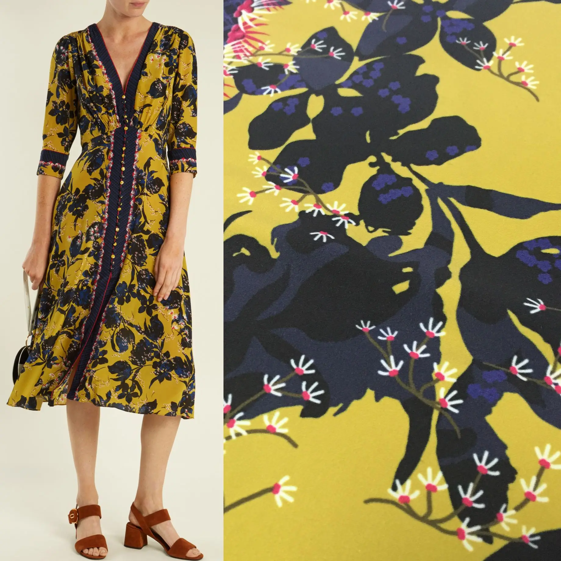 Plant Printed Polyester Fabric Factory Custom Production Brand Clothing Fashion Shirt Cloth for Dress by the Meter Wholesale
Plant Printed Polyester Fabric Factory Custom Production Brand Clothing Fashion Shirt Cloth for Dress by the Meter Wholesale