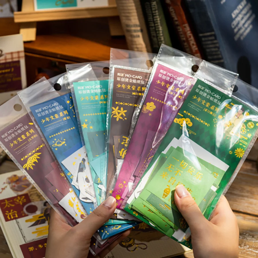 6 Styles 30pcs/bag Literary Masterpieces Bronzing Washi Stickers Cartoon Illustrations Hand Account Material Decorative Stickers
6 Styles 30pcs/bag Literary Masterpieces Bronzing Washi Stickers Cartoon Illustrations Hand Account Material Decorative Stickers
